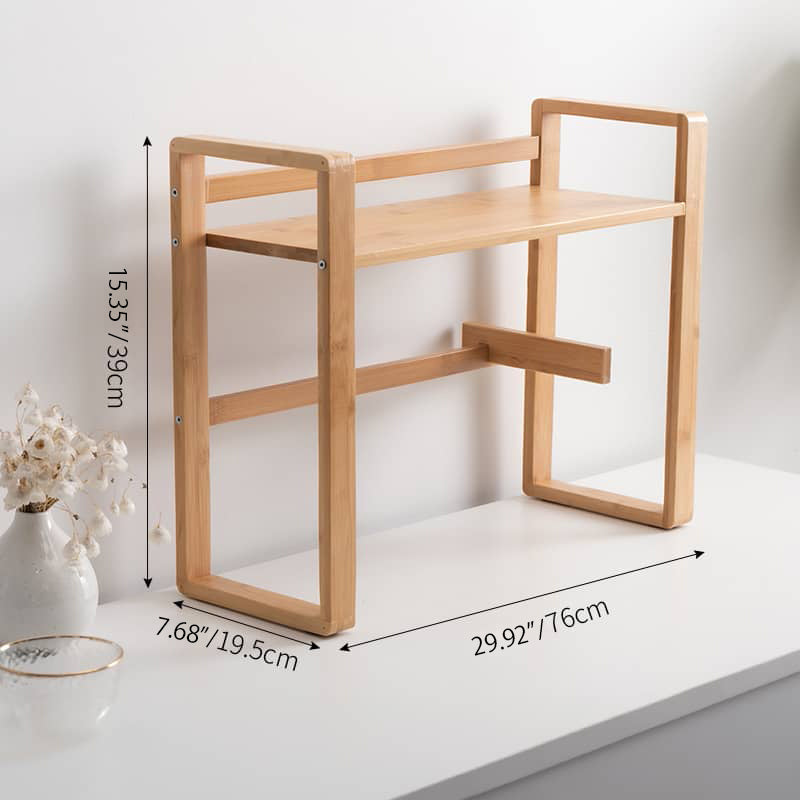 Stylish Natural Wood Color Bamboo Storage Rack for Modern Homes hsl-395