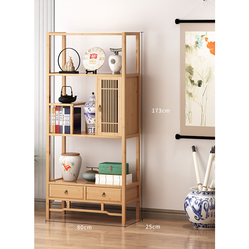 Stylish Dark Brown Bamboo Storage Rack for Home and Office Organization hsl-94