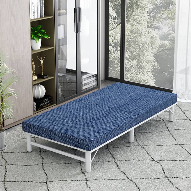 Luxurious Multi-Material Bed - Steel Frame with Laminated Wood & Bamboo Charcoal Foam fcsnm-903