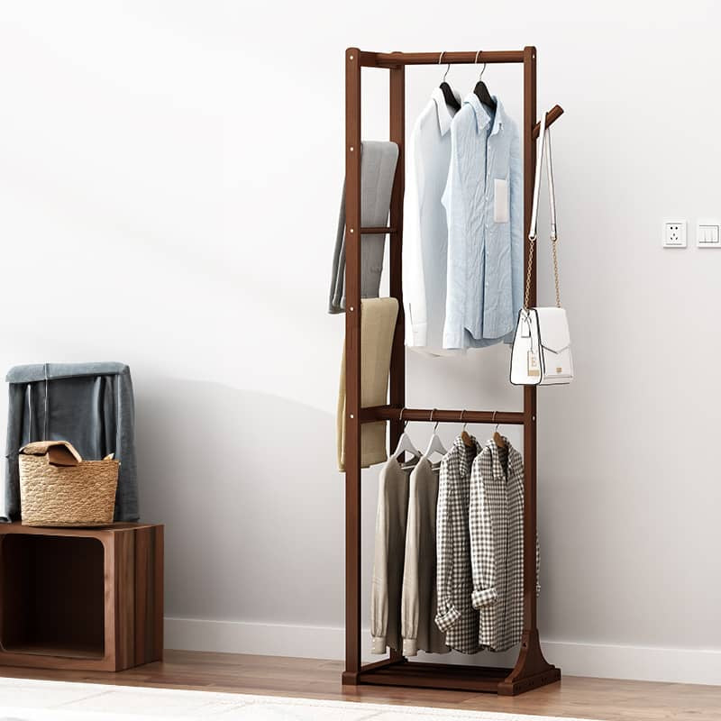 Elegant Brown Bamboo Coat Hanger - Strong & Stylish Clothing Organizer hsl-135