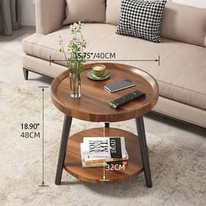 Chic Modern Wood Coffee Table round with storage: Elegan Multi-Tone for Contemporary Living fxjc-923