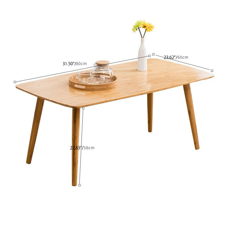 Minimalistic Rectangular Bamboo Dining Table in Natural Wood Color - Perfect for 6 Seaters hsl-119