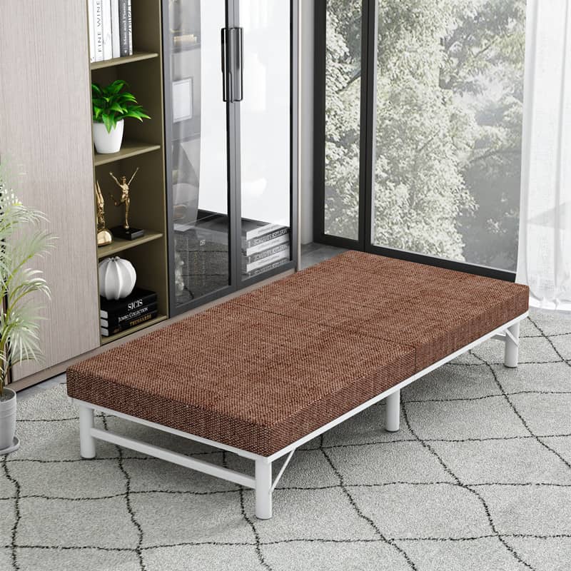 Luxurious Multi-Material Bed - Steel Frame with Laminated Wood & Bamboo Charcoal Foam fcsnm-903