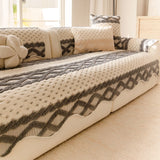 Cookie Pattern Plush Couch Cover, Soft Skin-Friendly Non-Slip Sofa Protector, Washable Furniture Cover for Pets, Kids and Living Room gsft-9032