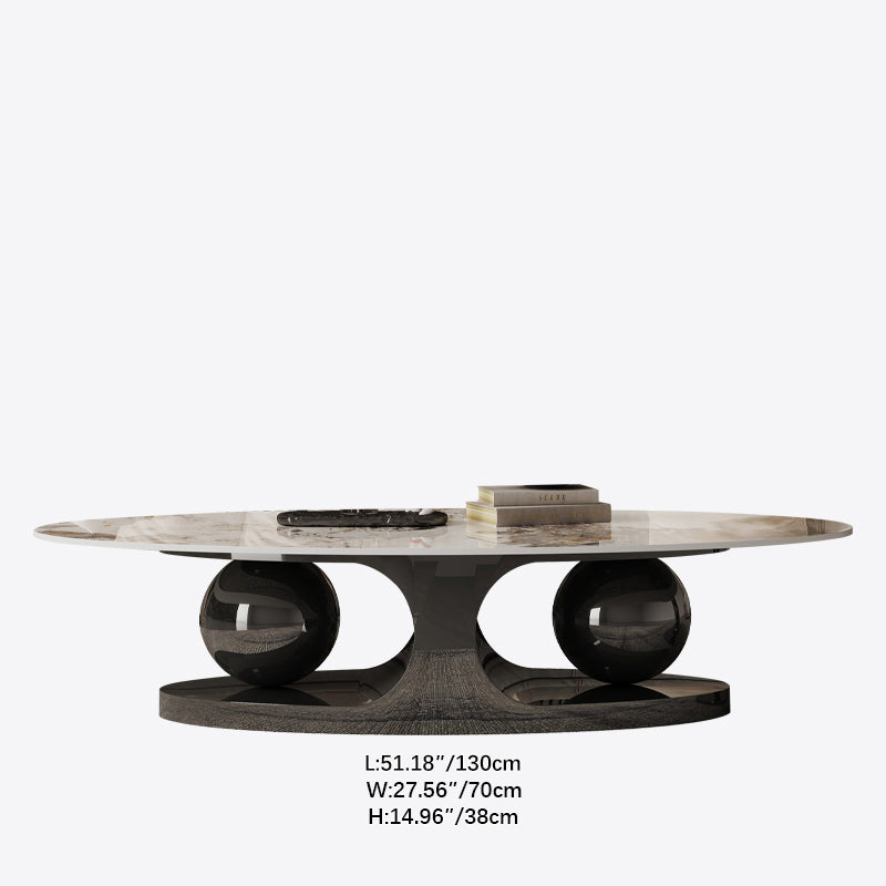 Sintered Stone Stainless Steel Coffee Table – Modern Elegance for Your Living Space fdl-2598
