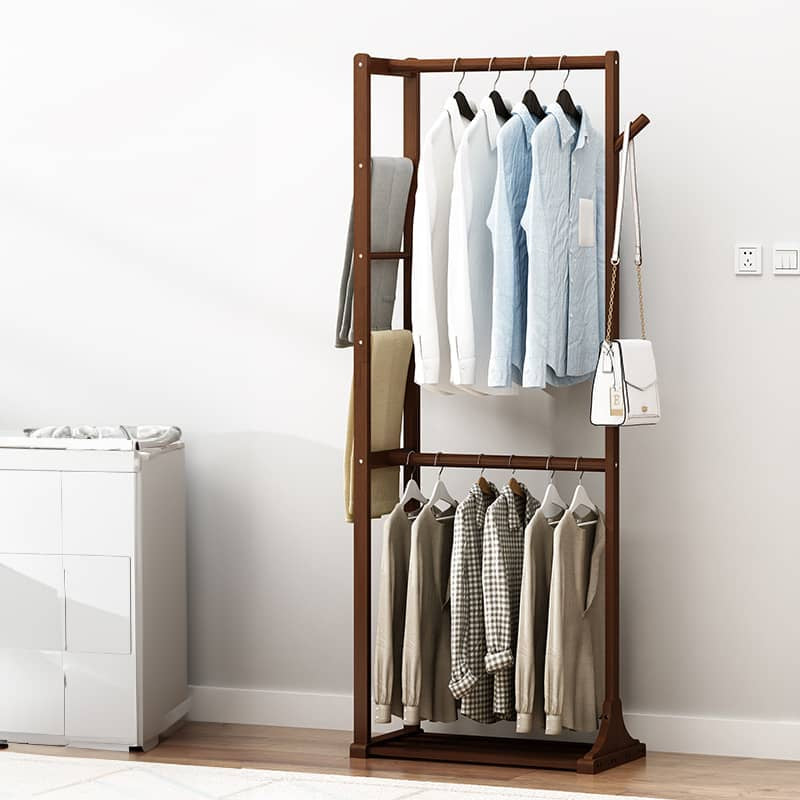 Elegant Brown Bamboo Coat Hanger - Strong & Stylish Clothing Organizer hsl-135