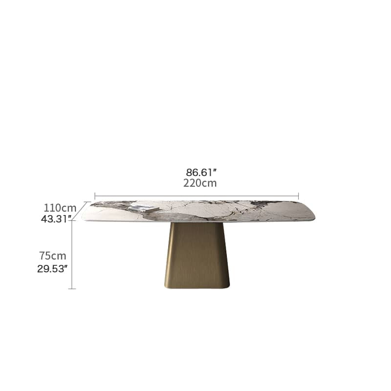 Modern Sintered Stone & Stainless Steel Table - Stylish and Durable Dining Solution fld-2746