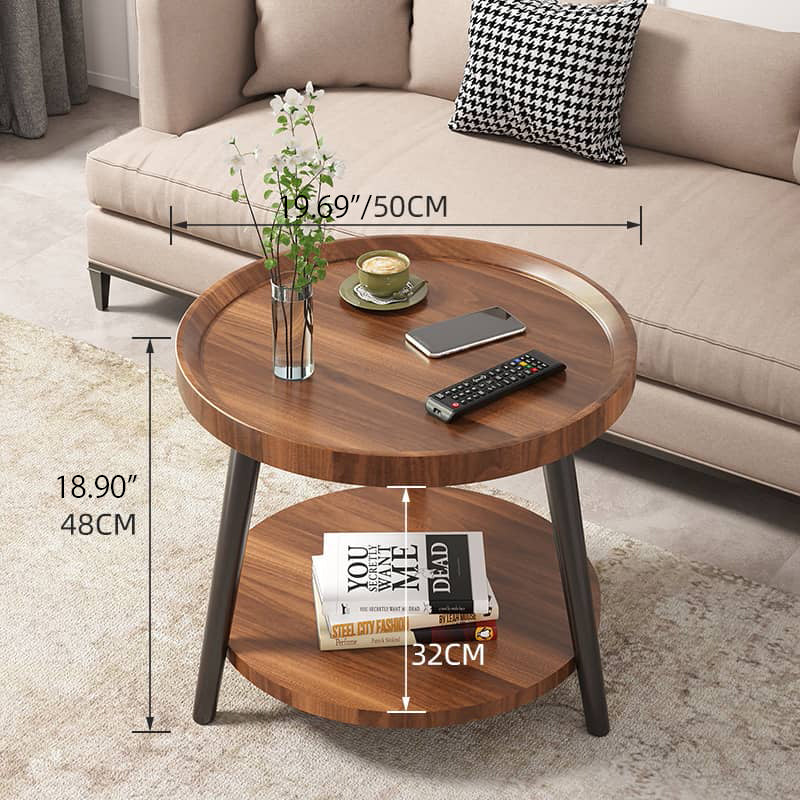 Chic Modern Wood Coffee Table round with storage: Elegan Multi-Tone for Contemporary Living fxjc-923