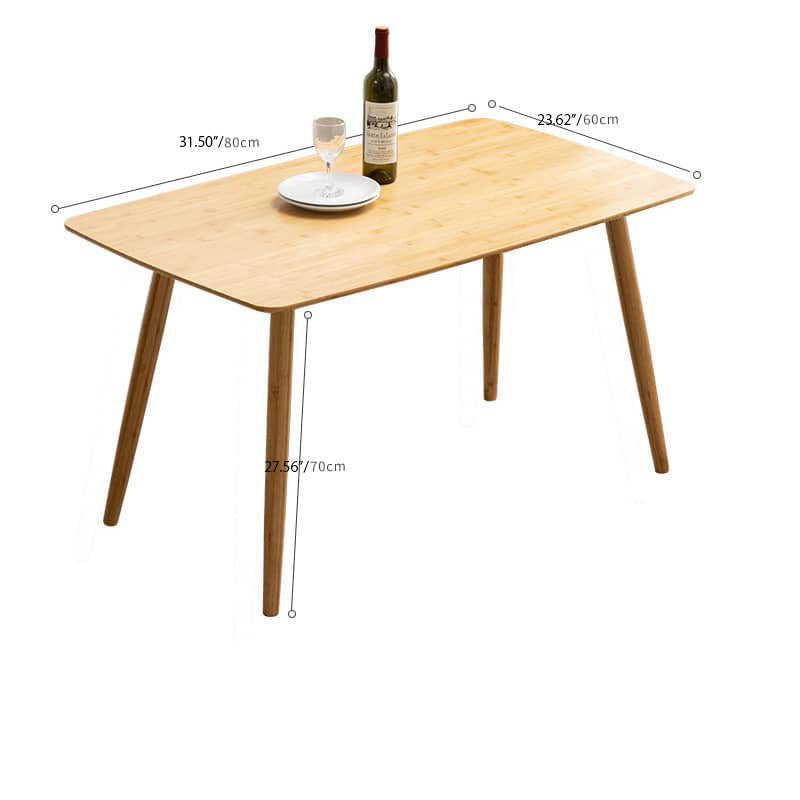 Minimalistic Rectangular Bamboo Dining Table in Natural Wood Color - Perfect for 6 Seaters hsl-119