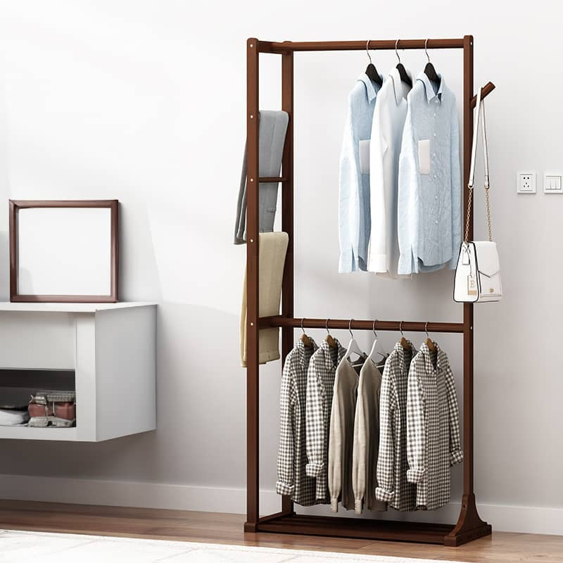 Elegant Brown Bamboo Coat Hanger - Strong & Stylish Clothing Organizer hsl-135