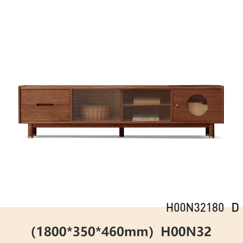 Sleek TV Stand | Ash Wood Construction | Modern Entertainment Center | Sturdy & Stylish H92N01