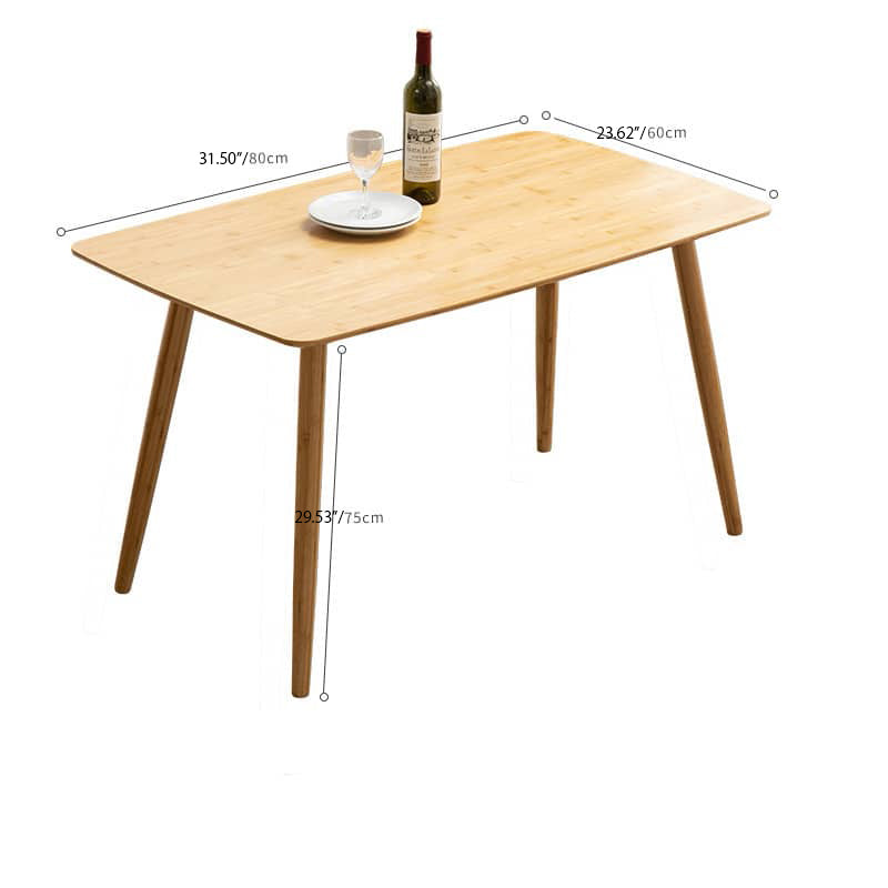 Minimalistic Rectangular Bamboo Dining Table in Natural Wood Color - Perfect for 6 Seaters hsl-119