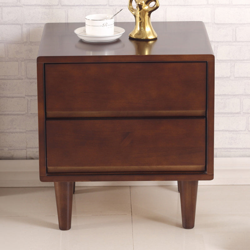 Stylish Natural Brown & White Nightstand - Rubber Wood & Pine Wood Construction hglna-1456