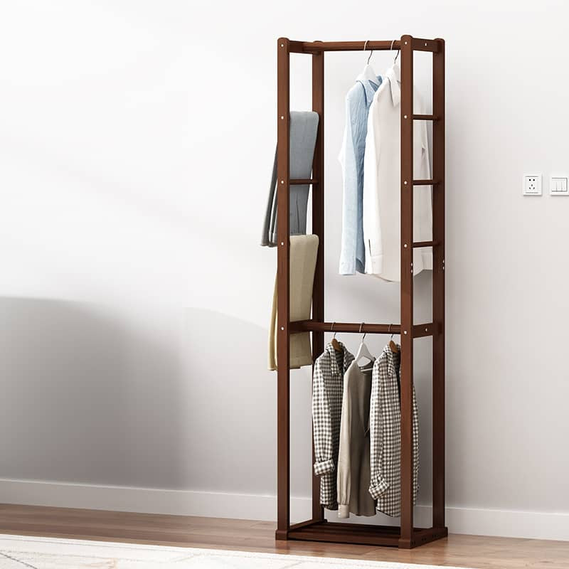 Elegant Brown Bamboo Coat Hanger - Strong & Stylish Clothing Organizer hsl-135