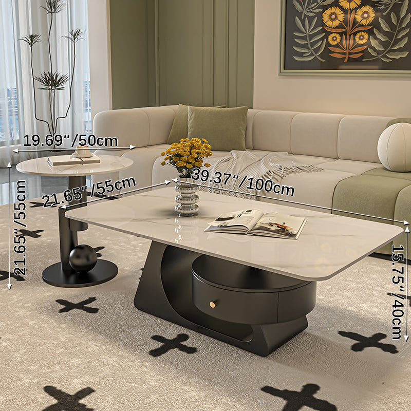 Sleek Sintered Stone Coffee Table – Modern Durable Design for Elegant Living Spaces fel-2443