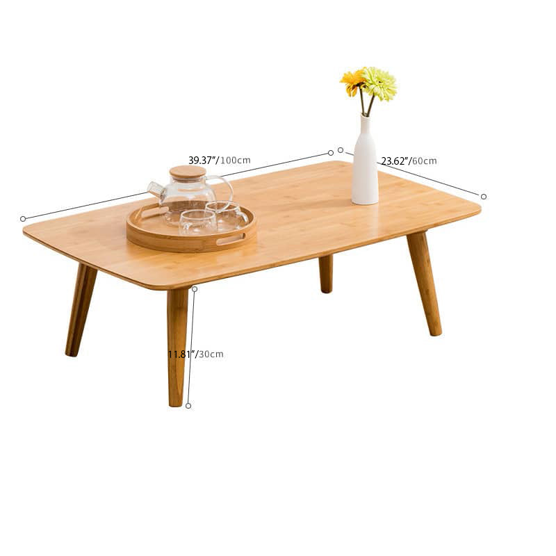 Minimalistic Rectangular Bamboo Dining Table in Natural Wood Color - Perfect for 6 Seaters hsl-119