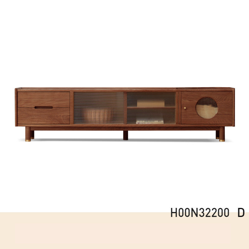 Sleek TV Stand | Ash Wood Construction | Modern Entertainment Center | Sturdy & Stylish H92N01