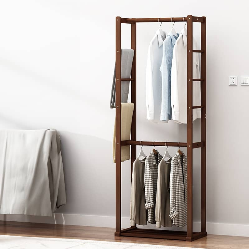 Elegant Brown Bamboo Coat Hanger - Strong & Stylish Clothing Organizer hsl-135