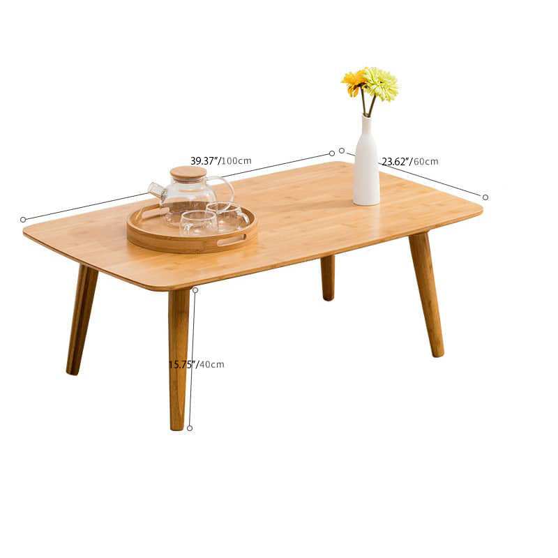 Minimalistic Rectangular Bamboo Dining Table in Natural Wood Color - Perfect for 6 Seaters hsl-119