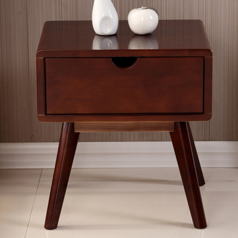 Stylish Natural Brown & White Nightstand - Rubber Wood & Pine Wood Construction hglna-1456