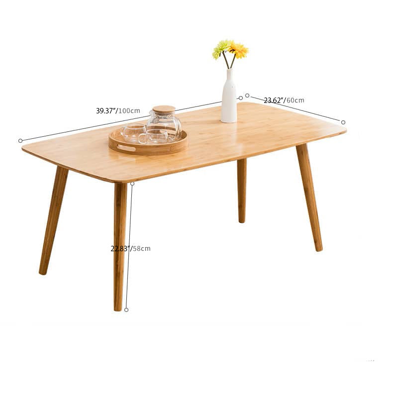 Minimalistic Rectangular Bamboo Dining Table in Natural Wood Color - Perfect for 6 Seaters hsl-119