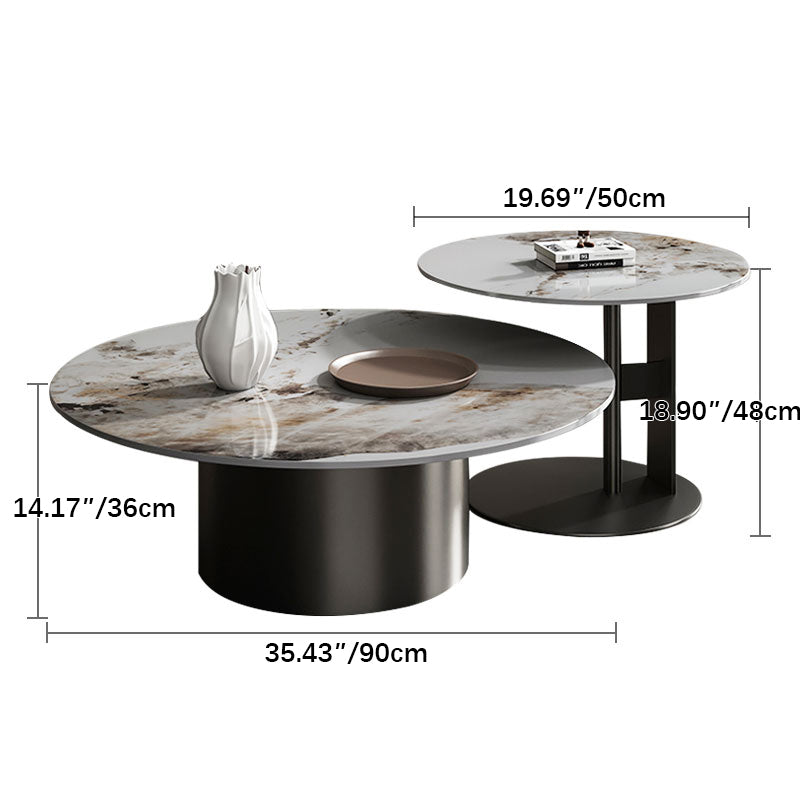 Sleek Sintered Stone & Stainless Steel Coffee Table - Modern Design for Elegant Living Spaces fdl-2599