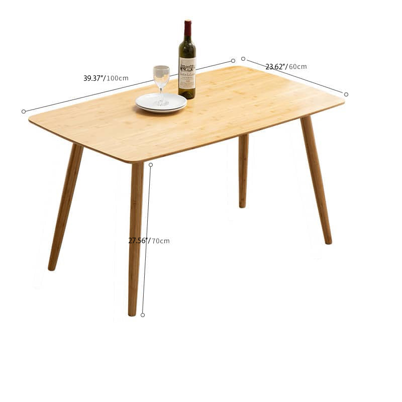 Minimalistic Rectangular Bamboo Dining Table in Natural Wood Color - Perfect for 6 Seaters hsl-119