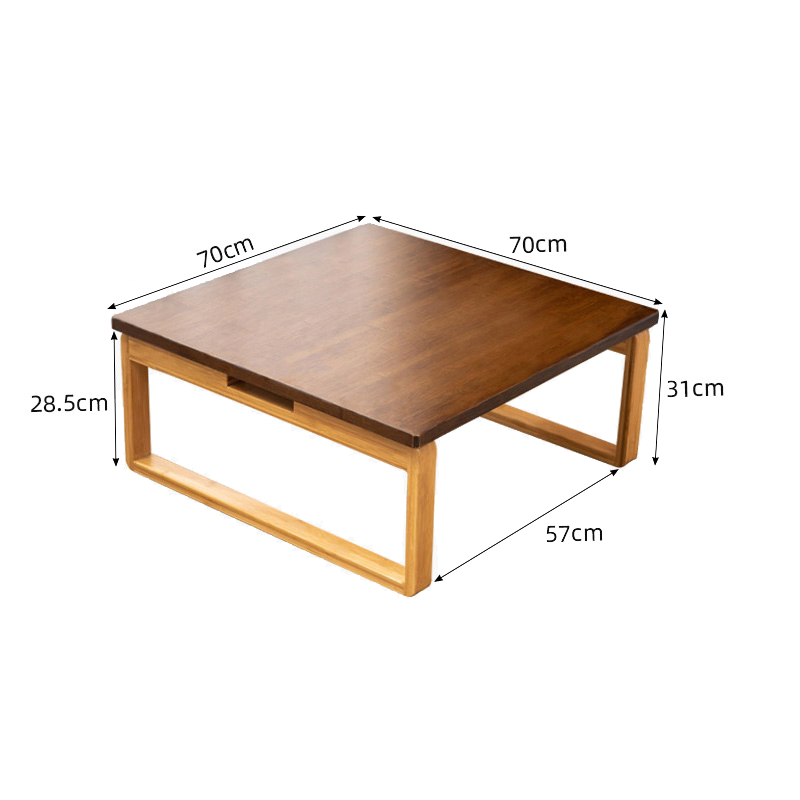 Square Bamboo Coffee Table Foldable for Living Rooms Modern Style hsl-93