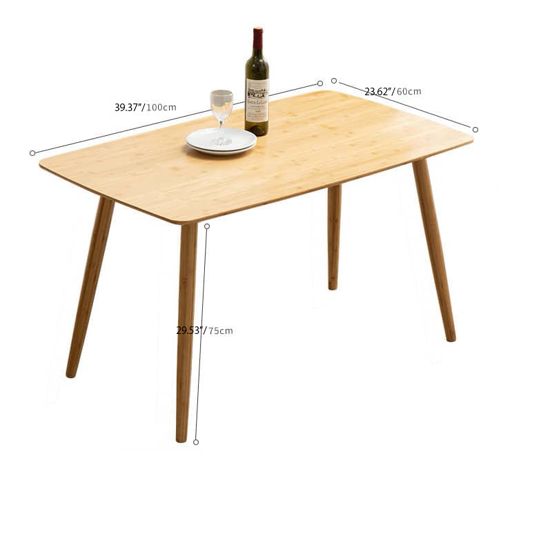 Minimalistic Rectangular Bamboo Dining Table in Natural Wood Color - Perfect for 6 Seaters hsl-119