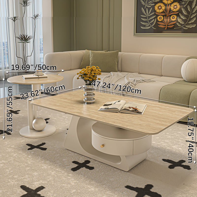 Sleek Sintered Stone Coffee Table – Modern Durable Design for Elegant Living Spaces fel-2443