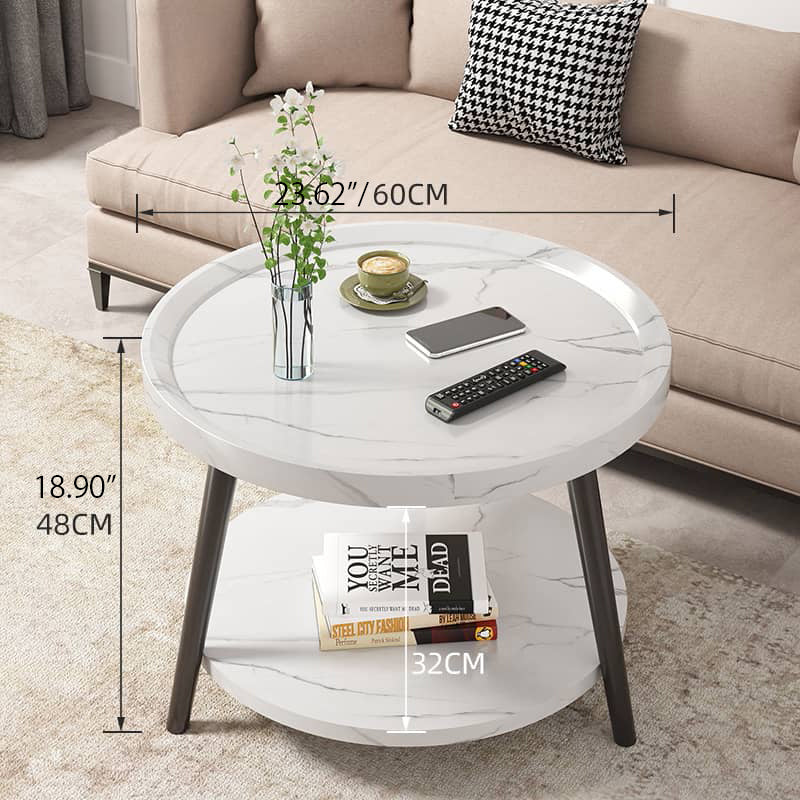 Chic Modern Wood Coffee Table round with storage: Elegan Multi-Tone for Contemporary Living fxjc-923