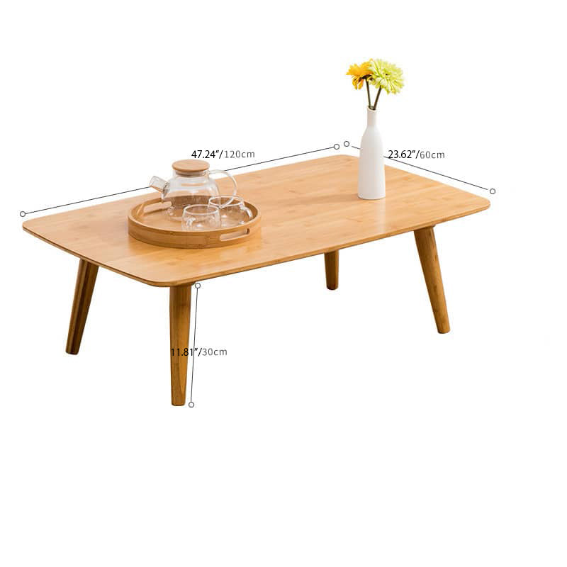 Minimalistic Rectangular Bamboo Dining Table in Natural Wood Color - Perfect for 6 Seaters hsl-119