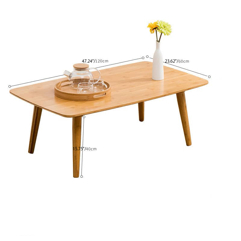 Minimalistic Rectangular Bamboo Dining Table in Natural Wood Color - Perfect for 6 Seaters hsl-119