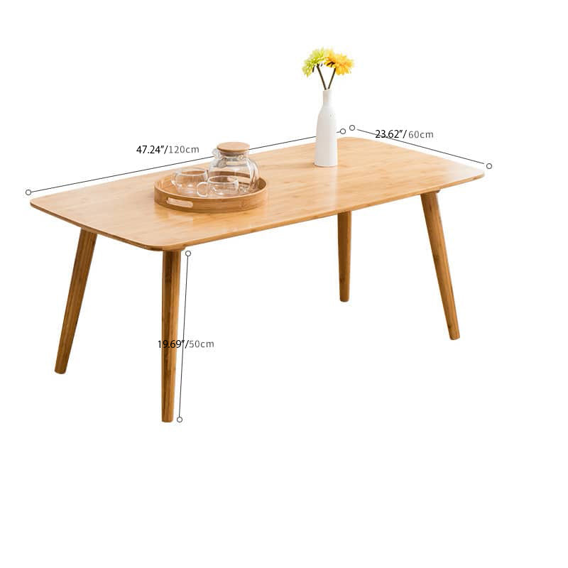 Minimalistic Rectangular Bamboo Dining Table in Natural Wood Color - Perfect for 6 Seaters hsl-119