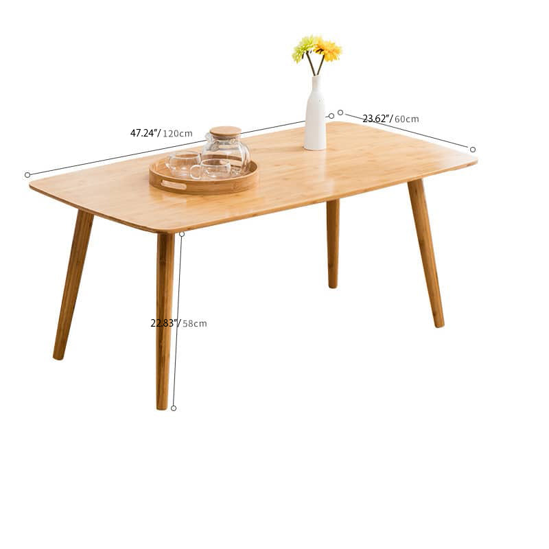 Minimalistic Rectangular Bamboo Dining Table in Natural Wood Color - Perfect for 6 Seaters hsl-119