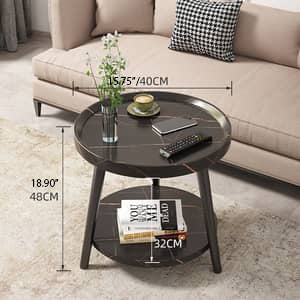 Chic Modern Wood Coffee Table round with storage: Elegan Multi-Tone for Contemporary Living fxjc-923