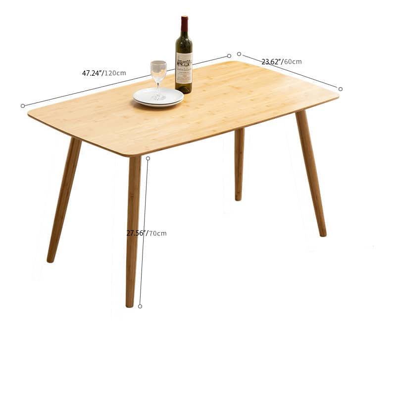 Minimalistic Rectangular Bamboo Dining Table in Natural Wood Color - Perfect for 6 Seaters hsl-119