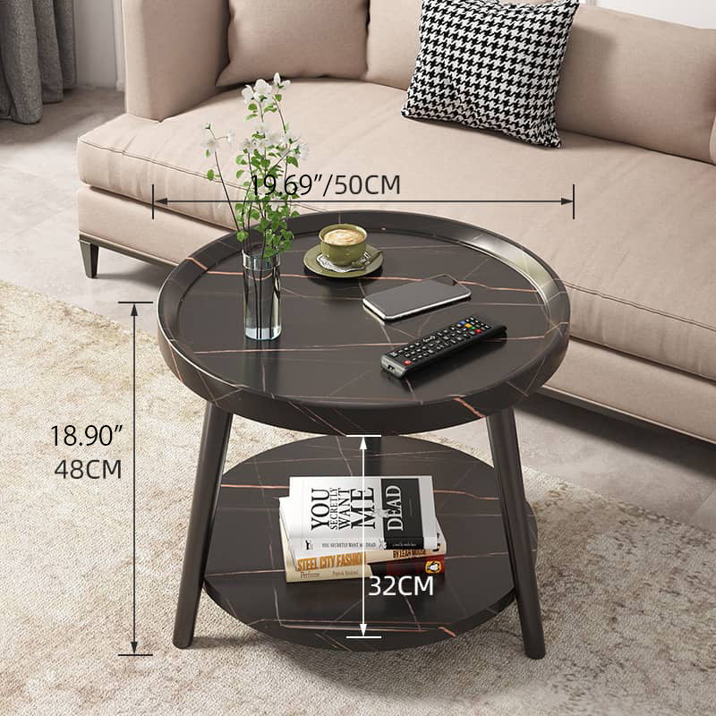 Chic Modern Wood Coffee Table round with storage: Elegan Multi-Tone for Contemporary Living fxjc-923