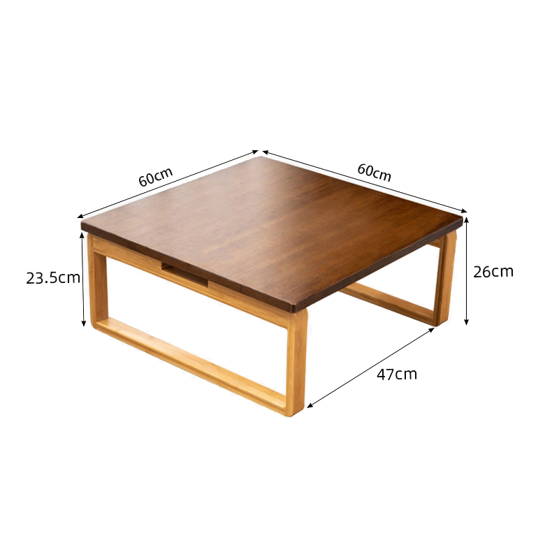 Square Bamboo Coffee Table Foldable for Living Rooms Modern Style hsl-93