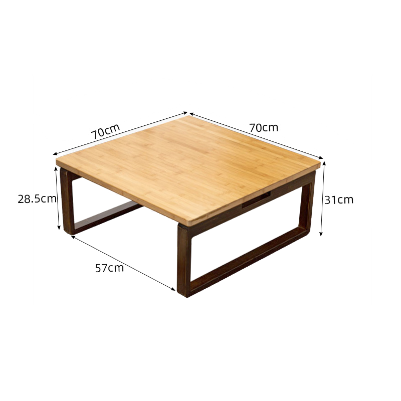 Square Bamboo Coffee Table Foldable for Living Rooms Modern Style hsl-93