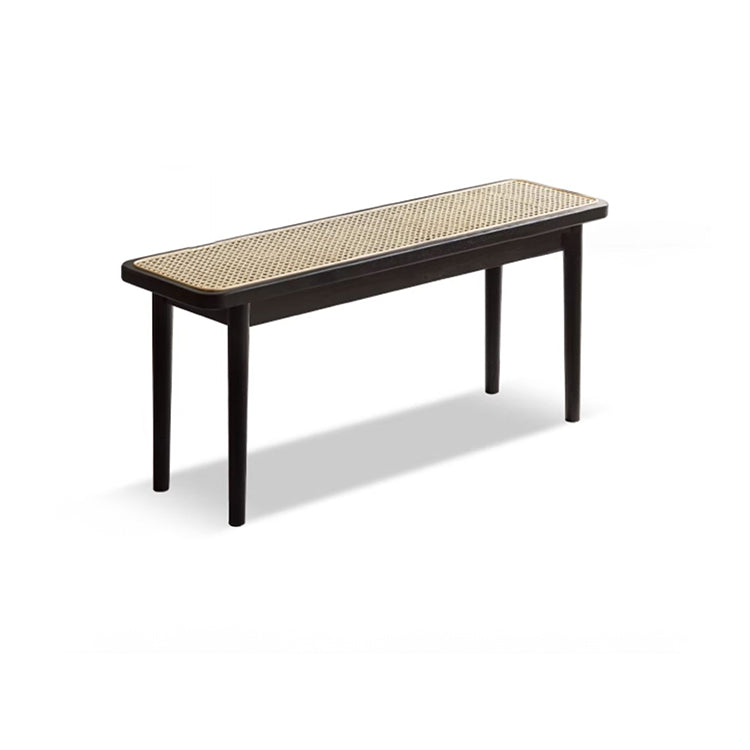 Modern Rectangular Oak Wood Bench with Rattan Top - Stylish & Durable Design for Home Décor X160T76