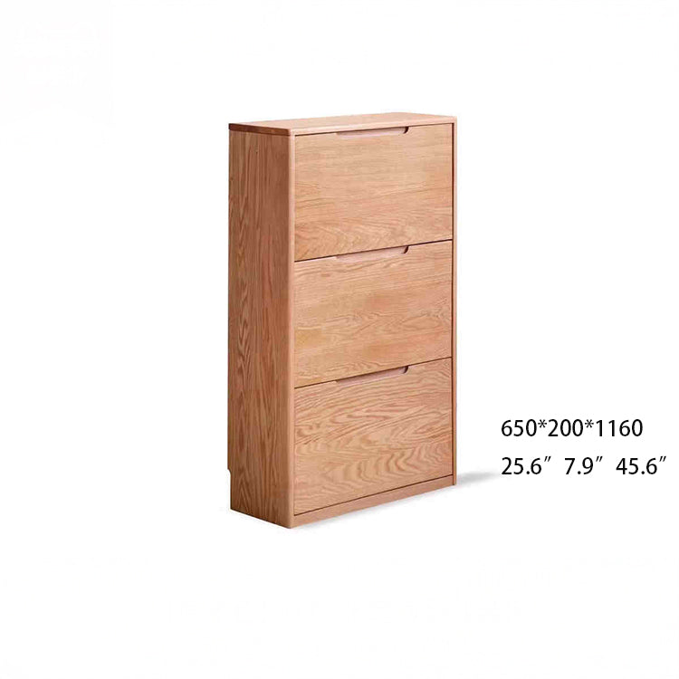 Minimalistic Oak Wood Shoe Cabinet with 3-Tiers - Functional Design for Front Door Y00L08