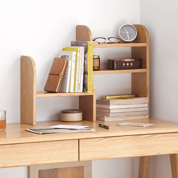 Stylish Oak Wood Desktop Storage Shelf for Home Office Organization Y00X09