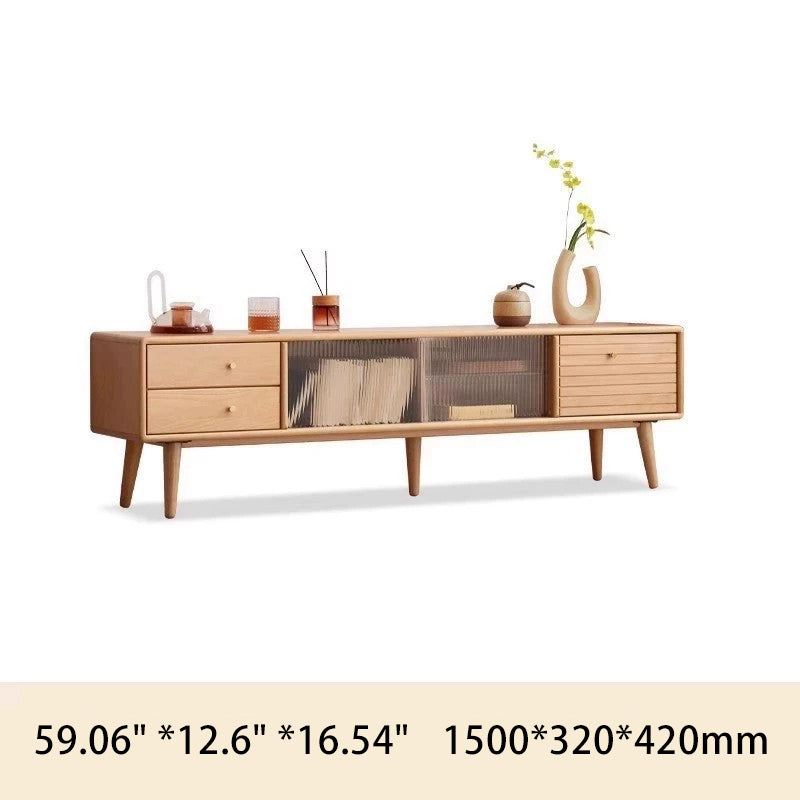 Premium Beech TV Stand – Stylish and Sturdy Entertainment Center for Modern Living Y107N01