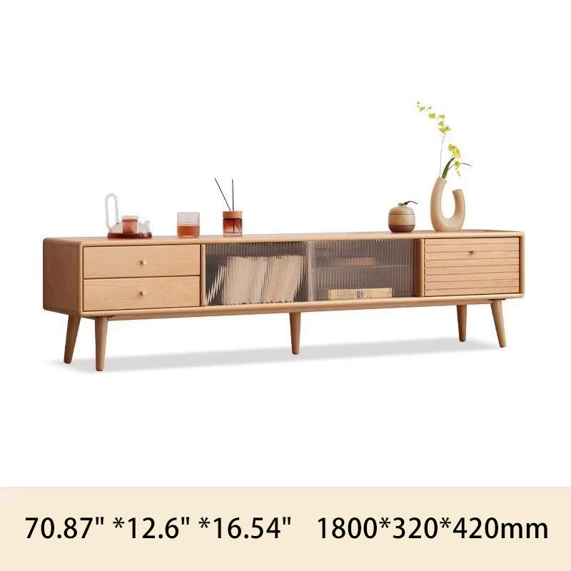 Premium Beech TV Stand – Stylish and Sturdy Entertainment Center for Modern Living Y107N01