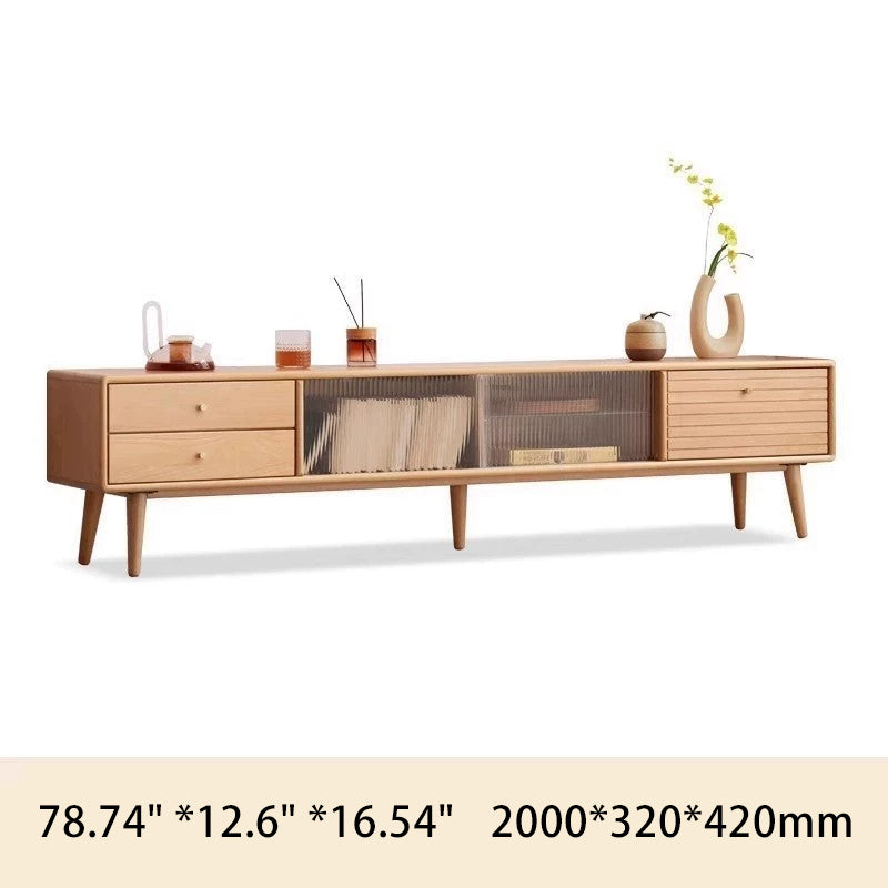 Premium Beech TV Stand – Stylish and Sturdy Entertainment Center for Modern Living Y107N01