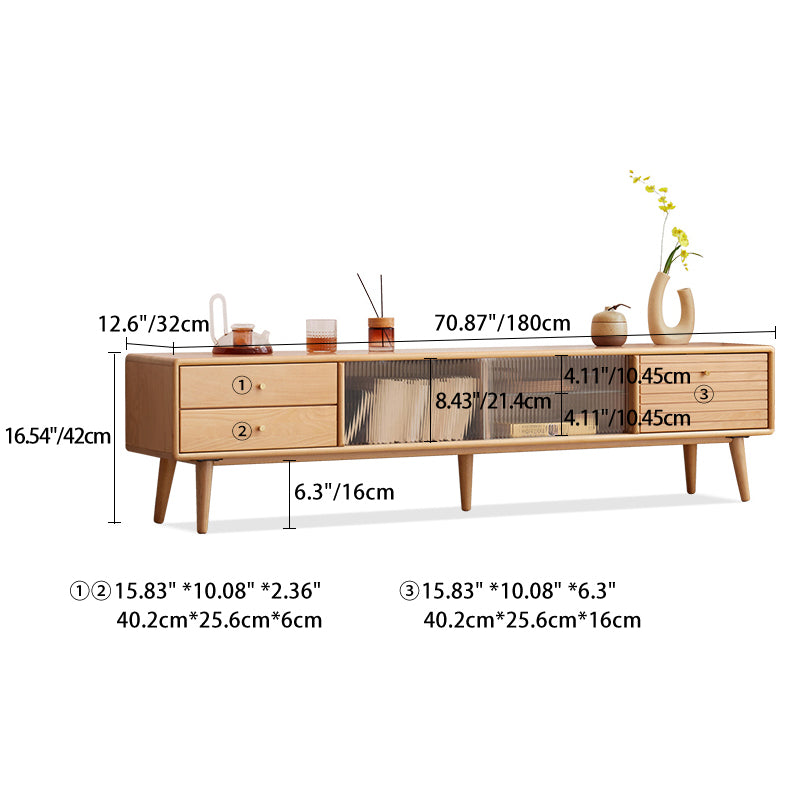 Premium Beech TV Stand – Stylish and Sturdy Entertainment Center for Modern Living Y107N01