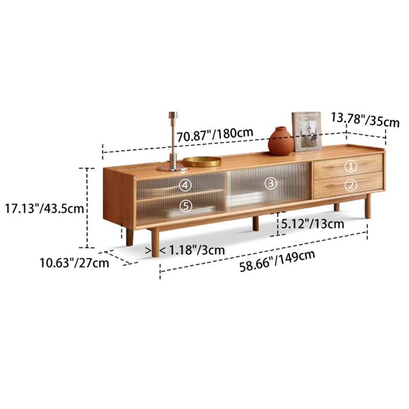 Premium Oak Wood TV Stand - Stylish & Durable Entertainment Center Y10N01(LY)