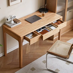 Modern Beech Wood Desk with Drawers for Storage – Perfect for Study & Office Y12X01