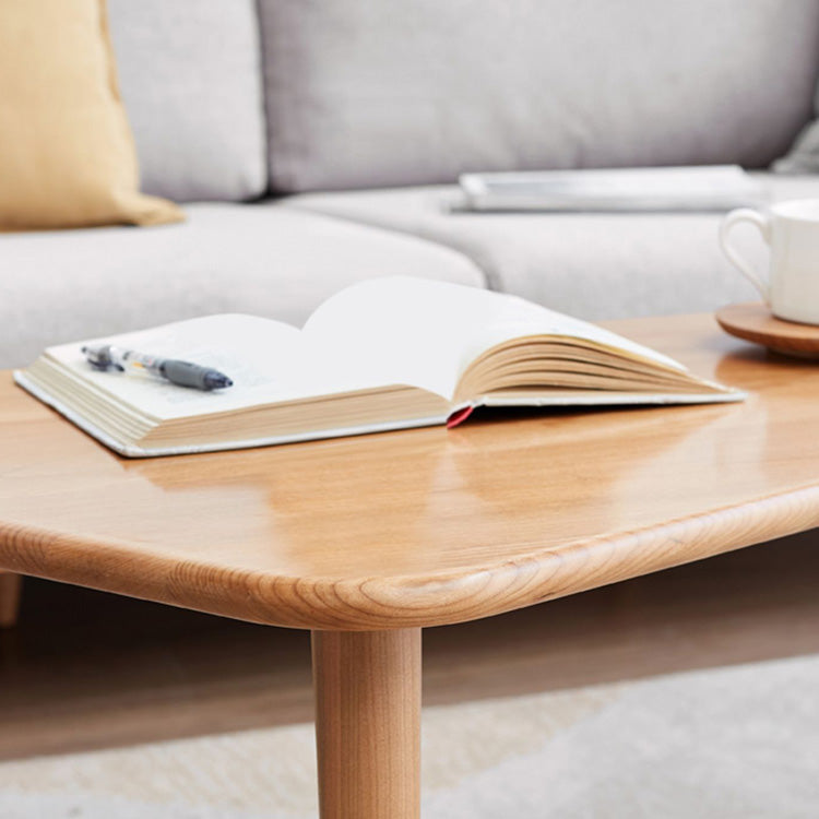 Modern Abstract Cherry Wood Coffee Table -Minimalist Design for Living Room Y15J02